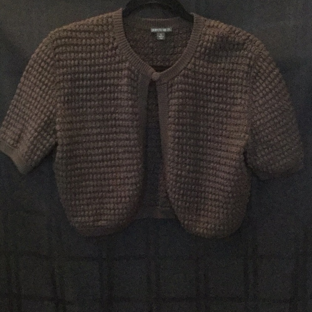 Lafayette 148 chocolate brown sweater shrug